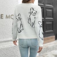 Women's Sweater Long Sleeve Sweaters & Cardigans Casual Cat main image 4