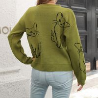 Women's Sweater Long Sleeve Sweaters & Cardigans Casual Cat main image 2