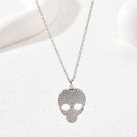 Funny Pumpkin Skull Grimace Copper Pendant Necklace Enamel Plating Zircon Copper Necklaces 1 Piece main image 2