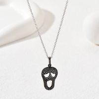 Funny Pumpkin Skull Grimace Copper Pendant Necklace Enamel Plating Zircon Copper Necklaces 1 Piece main image 6