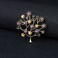 Vintage-stil Baum Feder Legierung Überzug Juwel Perle Unisex Strass Broschen sku image 1