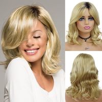 Women's Elegant Gold Weekend High Temperature Wire Centre Parting Curls Wigs main image 1