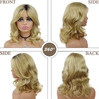 Women's Elegant Gold Weekend High Temperature Wire Centre Parting Curls Wigs main image 5