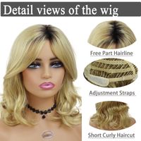 Women's Elegant Gold Weekend High Temperature Wire Centre Parting Curls Wigs main image 2