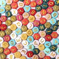 100 4 * 7mm Hole Under 1mm Arylic Letter Beads main image 1