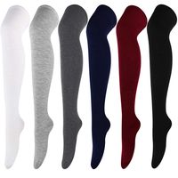 Women's Basic Solid Color Polyester Cotton Polyester Jacquard Socks Over The Knee Socks main image 3