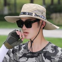 Men's Simple Style Solid Color Flat Eaves Sun Hat main image 1