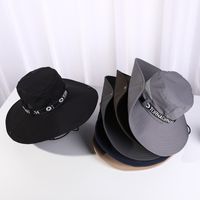 Men's Simple Style Solid Color Flat Eaves Sun Hat main image 4