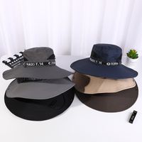 Men's Simple Style Solid Color Flat Eaves Sun Hat main image 3