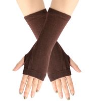 Frau Mode Streifen Einfarbig Gestrickter Stoff Schals & Handschuhe Handschuhe sku image 5