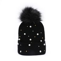 Women's Fashion Solid Color Pearl Wool Cap sku image 5