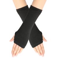 Frau Mode Streifen Einfarbig Gestrickter Stoff Schals & Handschuhe Handschuhe sku image 2