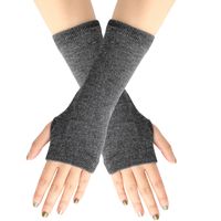 Women's Fashion Stripe Solid Color Knitted Fabric Scarves & Gloves Gloves sku image 4