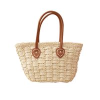 Women's Medium Straw Solid Color Fashion Weave Square Zipper Straw Bag main image 2