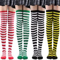 Women's Preppy Style Stripe Polyester Jacquard Socks Over The Knee Socks main image 3