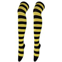 Frau Japanischer Stil Streifen Polyester Baumwolle Polyester Jacquard Socken Über Die Knie Socken main image 4