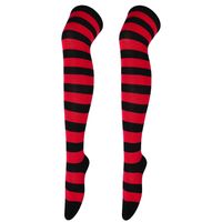 Women's Japanese Style Stripe Polyester Cotton Over The Knee Socks A Pair sku image 22