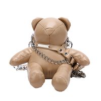 Women's Pu Leather Animal Bear Streetwear Chain Zipper Crossbody Bag sku image 1
