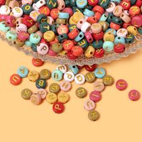 100 4 * 7mm Hole Under 1mm Arylic Letter Beads main image 2