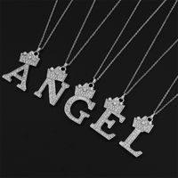 Simple Style Letter Alloy Plating Rhinestones Women's Pendant Necklace 1 Piece main image 4
