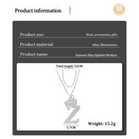 Simple Style Letter Alloy Plating Rhinestones Women's Pendant Necklace 1 Piece main image 6