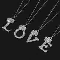 Simple Style Letter Alloy Plating Rhinestones Women's Pendant Necklace 1 Piece main image 1