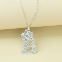 Simple Style Letter Alloy Plating Rhinestones Women's Pendant Necklace 1 Piece sku image 2