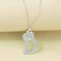 Simple Style Letter Alloy Plating Rhinestones Women's Pendant Necklace 1 Piece sku image 4