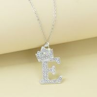Simple Style Letter Alloy Plating Rhinestones Women's Pendant Necklace 1 Piece sku image 5