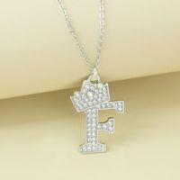 Simple Style Letter Alloy Plating Rhinestones Women's Pendant Necklace 1 Piece sku image 6