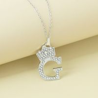 Simple Style Letter Alloy Plating Rhinestones Women's Pendant Necklace 1 Piece sku image 7