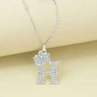 Simple Style Letter Alloy Plating Rhinestones Women's Pendant Necklace 1 Piece sku image 8