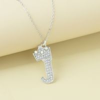 Simple Style Letter Alloy Plating Rhinestones Women's Pendant Necklace 1 Piece sku image 10