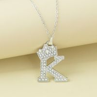 Simple Style Letter Alloy Plating Rhinestones Women's Pendant Necklace 1 Piece sku image 11