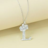 Simple Style Letter Alloy Plating Rhinestones Women's Pendant Necklace 1 Piece sku image 12