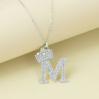 Simple Style Letter Alloy Plating Rhinestones Women's Pendant Necklace 1 Piece sku image 13