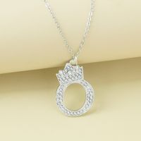 Simple Style Letter Alloy Plating Rhinestones Women's Pendant Necklace 1 Piece sku image 15