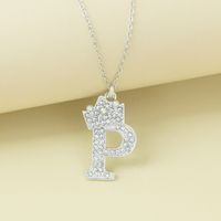 Simple Style Letter Alloy Plating Rhinestones Women's Pendant Necklace 1 Piece sku image 16
