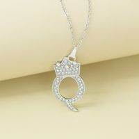 Simple Style Letter Alloy Plating Rhinestones Women's Pendant Necklace 1 Piece sku image 17
