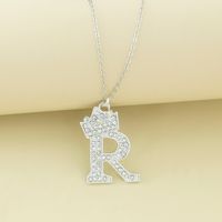 Simple Style Letter Alloy Plating Rhinestones Women's Pendant Necklace 1 Piece sku image 18
