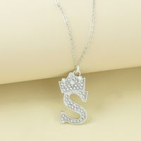 Simple Style Letter Alloy Plating Rhinestones Women's Pendant Necklace 1 Piece sku image 19