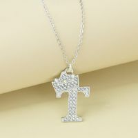 Simple Style Letter Alloy Plating Rhinestones Women's Pendant Necklace 1 Piece sku image 20