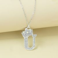 Simple Style Letter Alloy Plating Rhinestones Women's Pendant Necklace 1 Piece sku image 21