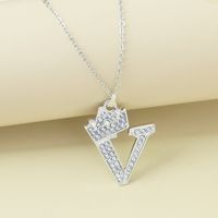 Simple Style Letter Alloy Plating Rhinestones Women's Pendant Necklace 1 Piece sku image 22
