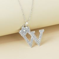 Simple Style Letter Alloy Plating Rhinestones Women's Pendant Necklace 1 Piece sku image 23