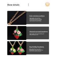 Sweet Leaf Flower Strawberry Alloy Enamel Plating Women's Pendant Necklace 1 Piece main image 5