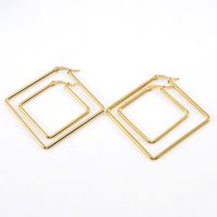 Simple Style Square Stainless Steel Earrings Plating Stainless Steel Earrings main image 2