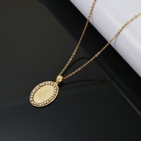 Retro Portrait Stainless Steel Pendant Necklace Plating Zircon Stainless Steel Necklaces main image 4