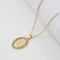 Retro Portrait Stainless Steel Pendant Necklace Plating Zircon Stainless Steel Necklaces main image 3