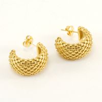 1 Pair Fashion C Shape Plating Stainless Steel Ear Studs main image 4